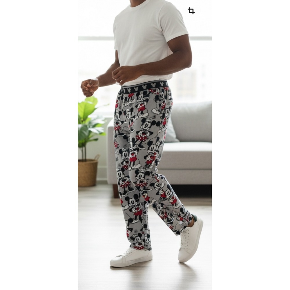 Disney Mickey Mouse Pajama Pants Sleepwear Lounge Pants XL Gray - Picture 2 of 6
